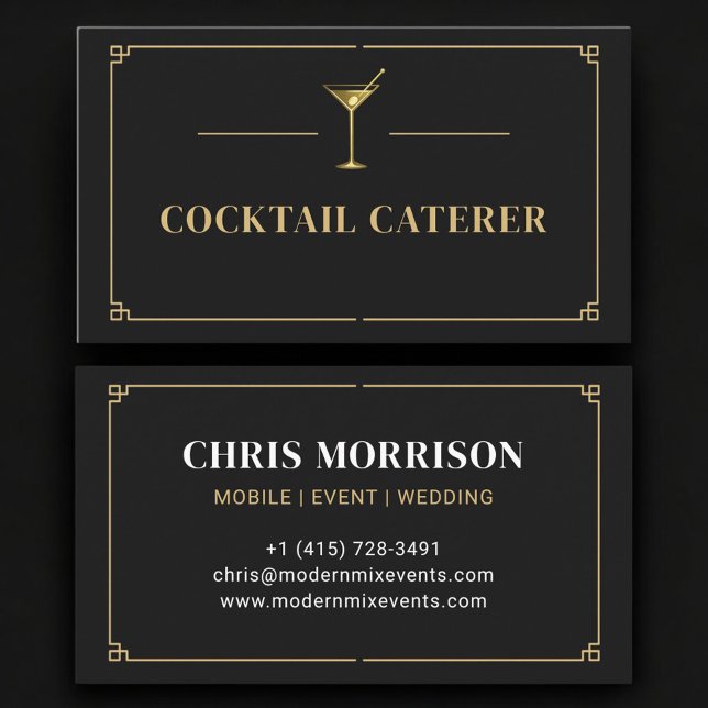 Cocktail Caterer Professional Visitenkarte (Von Creator hochgeladen)