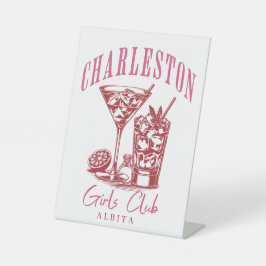 Cocktail Charleston Junggeselinnen-Abschied Sockelschild