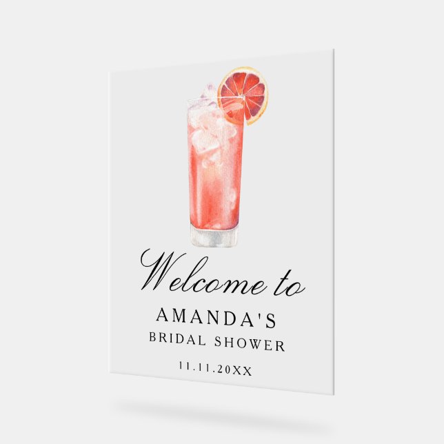 Cocktail Citrus - bridal shower welcome sign Acrylschild (Winkel)