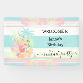 Cocktail Citrus Summer Pool Party Beach Tropical Banner