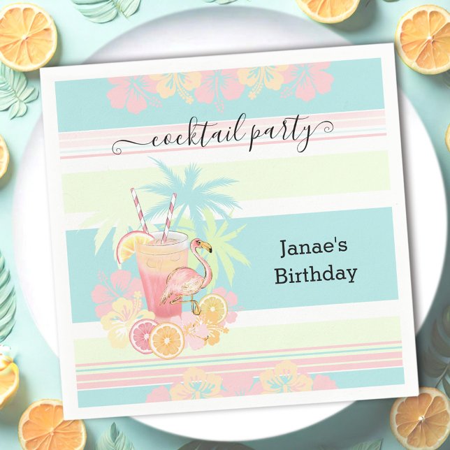 Cocktail Citrus Summer Pool Party Beach Tropical Serviette (Cocktail Citrus Summer Pool Party Beach Tropical Napkins)