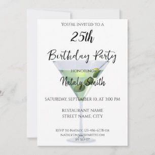 Cocktail-Cocktail aus Martini Einladung