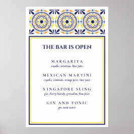Cocktail der spanischen Marine Yellow Tile Signatu Poster