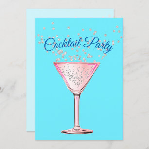 Cocktail Diamonds Modern Adult Birthday Party Einladung