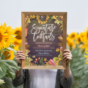 Cocktail Drink Menü "Signature Hochzeit im Herbst" Poster