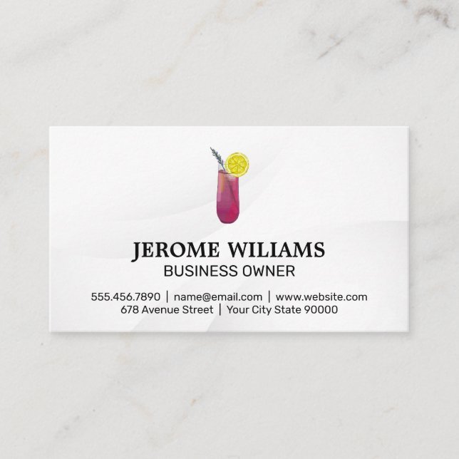 Cocktail Drink Mixer Logo Business Card Visitenkarte (Vorderseite)