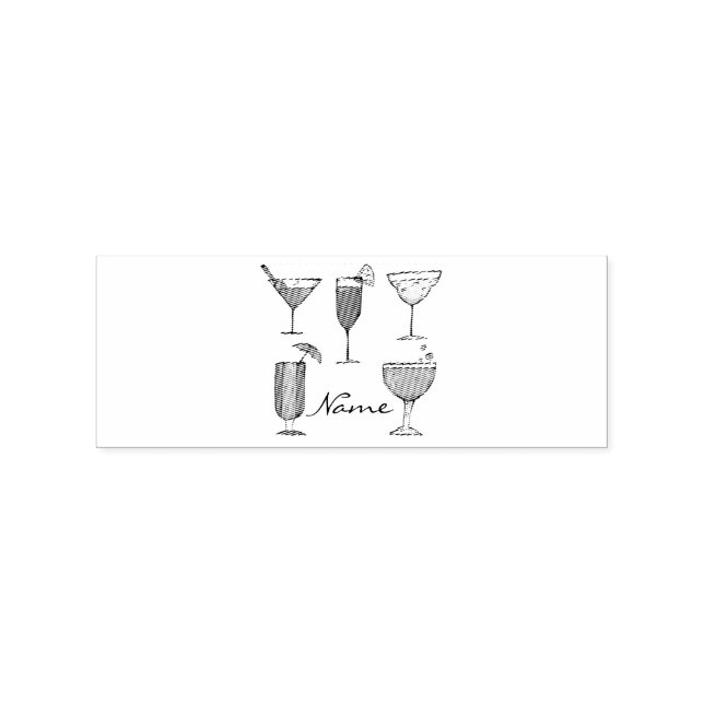 Cocktail Drink Sortiment Thunder_Cove Gummistempel (Prägung)