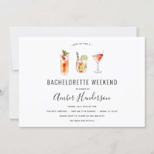 Cocktail Drinks Bachelorette Einladung