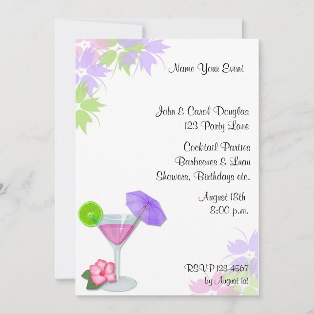 Cocktail-Einladung Einladung (Vorderseite)