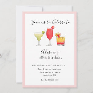 Cocktail Erwachsene Geburtstagsparty Einladung