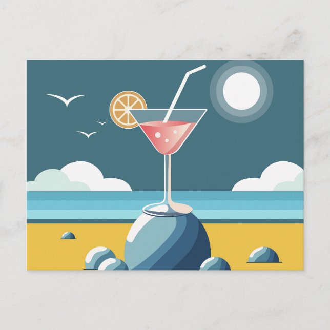 Cocktail Escape - Beach Postcard Postkarte (Vorderseite)