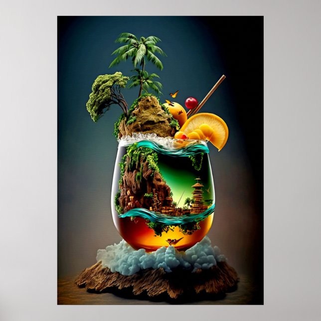 Cocktail Farbige Poster (Vorne)