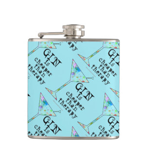 COCKTAIL-FLASCHE - GIN IST BILLIGER ALS THERAPIE FLACHMANN