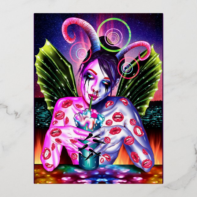 Cocktail Folien Feiertagspostkarte (Vorderseite)