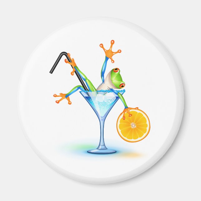 Cocktail Frosch Magnet (Vorne)