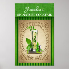 Cocktail für Vintage Signaturen Poster