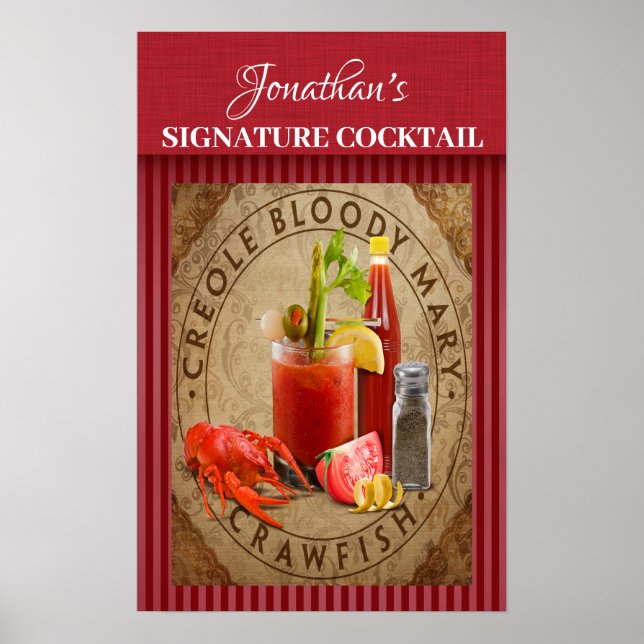 Cocktail für Vintage Signaturen Poster (Vorne)