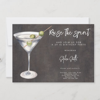 Cocktail Geburtstagsparty Aquarell Einladung