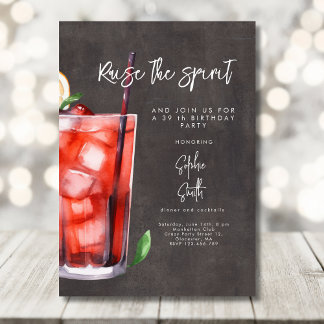 Cocktail Geburtstagsparty Aquarell Einladung