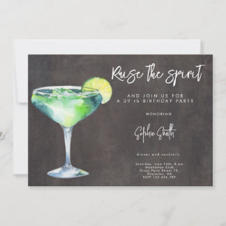 Cocktail Geburtstagsparty Aquarell Einladung