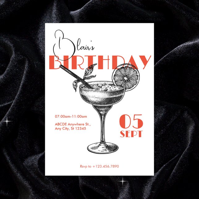 Cocktail Geburtstagsparty Einladung (Von Creator hochgeladen)