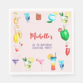 Cocktail Geburtstagsparty für Erwachsene Serviette
