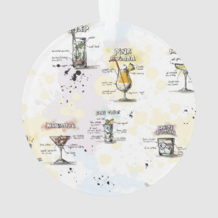 Cocktail-Getränk-Rezept-Entwurf Ornament