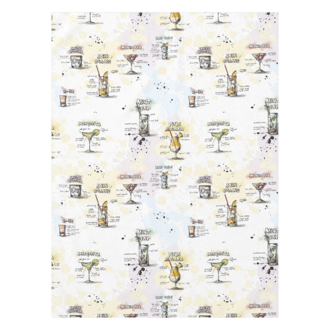 Cocktail-Getränk-Rezept-Entwurf Tischdecke (Vorderseite)