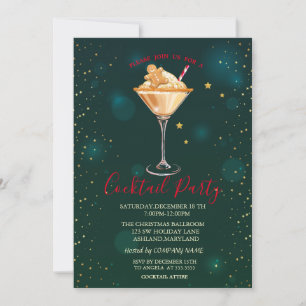 Cocktail-Gingerbread-Cookie-Sterne Weihnachten Einladung