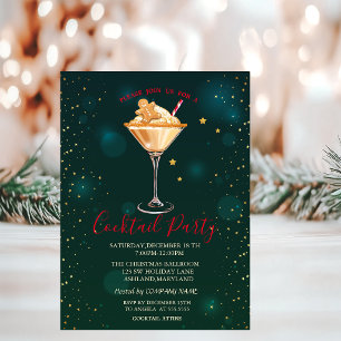 Cocktail-Gingerbread-Cookie-Sterne Weihnachten Einladung