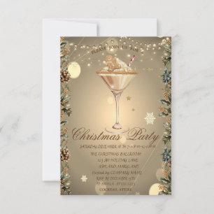 Cocktail Gingerbrot Branchen Weihnachtsfirma Einladung