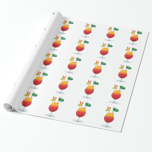 COCKTAIL GLASS GESCHENKPAPIER (Ungerollt)