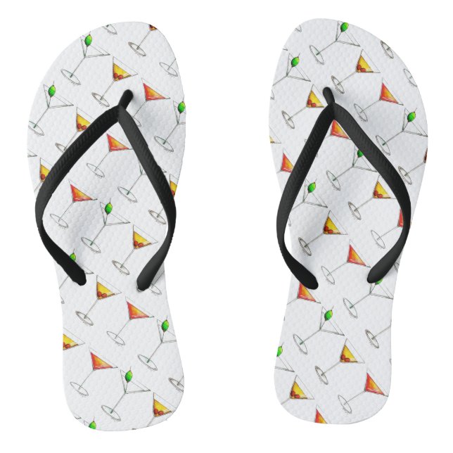 Cocktail Glass Mixed Drink Martini Cosmo Manhattan Flip Flops (Fußbett)