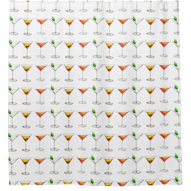 Cocktail Glass Mixed Drink Martini Kosmopolit Duschvorhang (Vorderseite)