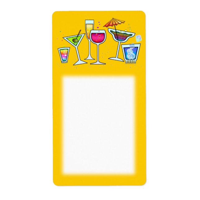 COCKTAIL GLASSEN JEWEILS ETIKETT (Vorne)