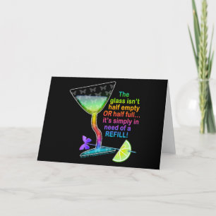 COCKTAIL GREETING CARDS - GLAS HALB VOLL KARTE