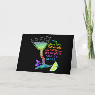 COCKTAIL GREETING CARDS - GLAS HALB VOLL KARTE