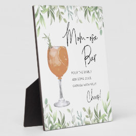 Cocktail Grüne Momosa Baby Dusche Bar-Zeichen Fotoplatte
