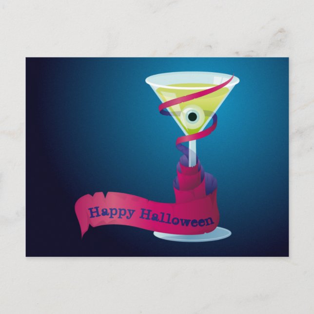 Cocktail Happy Halloween Postkarte (Vorderseite)