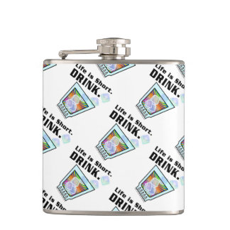 COCKTAIL HIP FLASKS, das Leben ist Kurz. TRINKEN. Flachmann