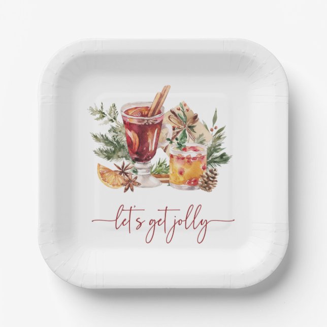 Cocktail Holiday Pappteller (Vorderseite)