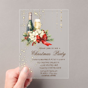 Cocktail Holly Berry Roter Bogen Firma Weihnachten Acryleinladungen