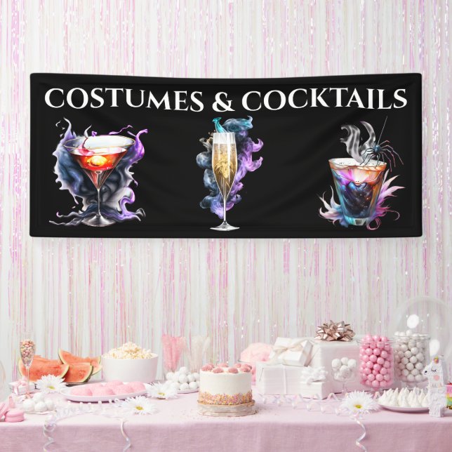 Cocktail Horror Happy Hour Halloween-Party Banner (Party)
