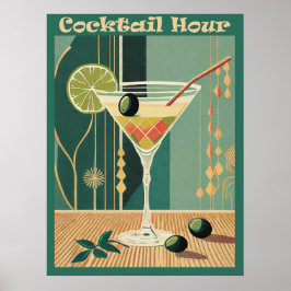Cocktail Hour Mitte Jahrhundert Design Poster