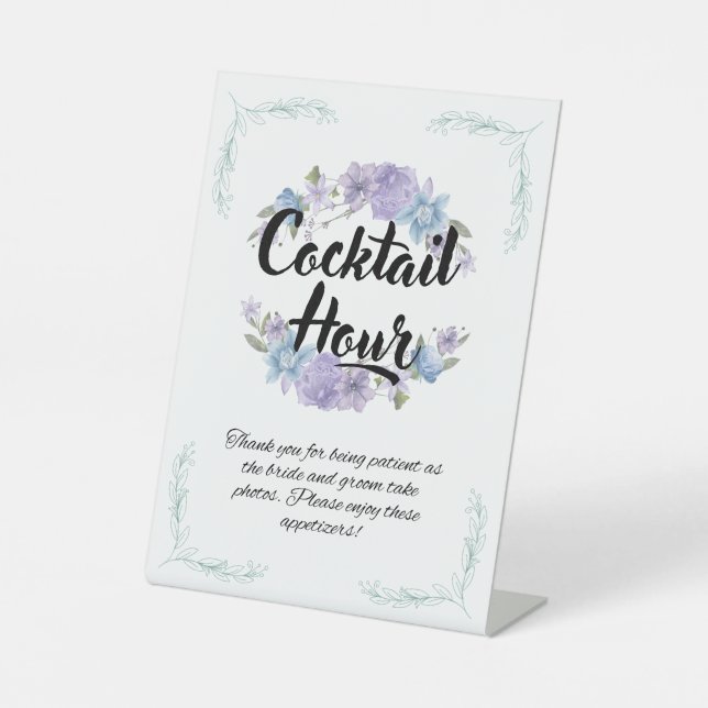 Cocktail Hour Wedding-Zeichen Sockelschild (Vorderseite)