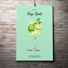 Cocktail Hugo Spritz Engagement Party Poster