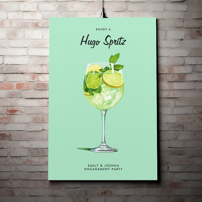 Cocktail Hugo Spritz Engagement Party Poster (Von Creator hochgeladen)