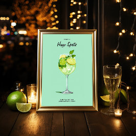 Cocktail Hugo Spritz Engagement Party-Zeichen Poster