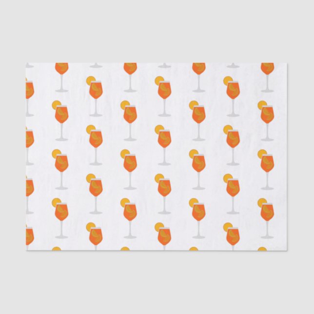 Cocktail Illustration, Aperol Spritz Seidenpapier (Vorderseite)