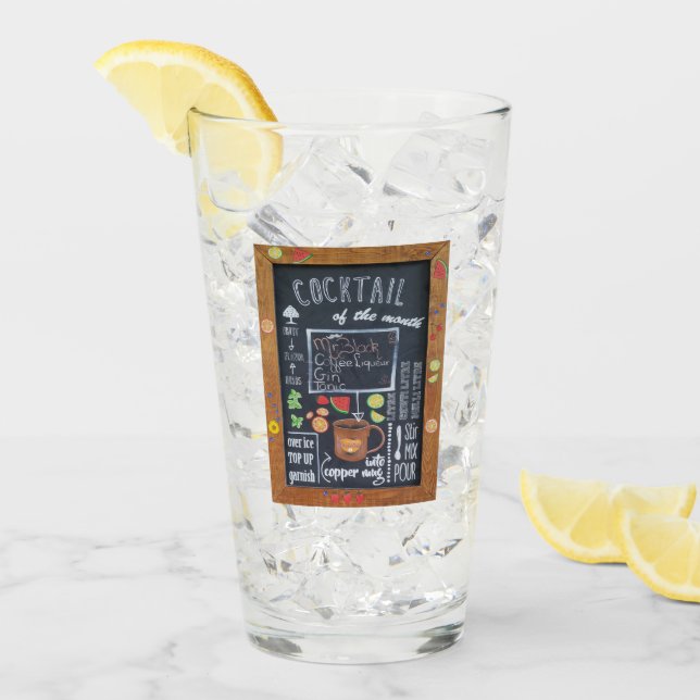 Cocktail im Monat Glascup Glas (Vorderseite Ice)